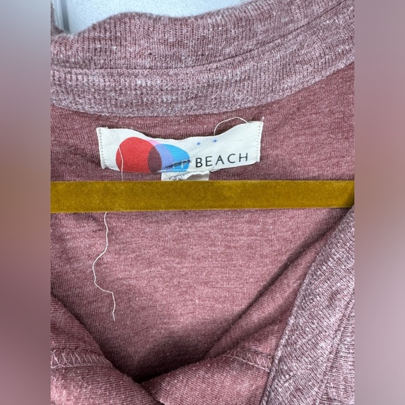 Free People Beach Heathered Red Burgundy Button Up Shirt - Picture 3 of 6